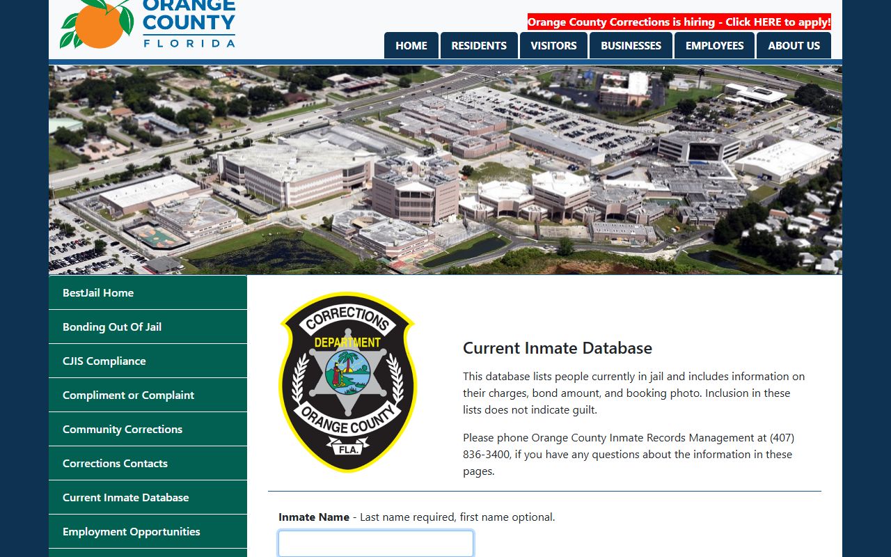 Orange County Corrections inmate search
