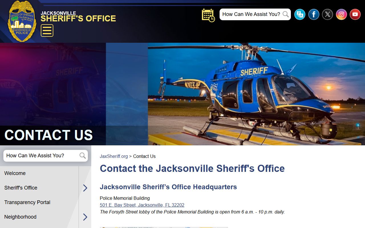 Duval County Jacksonville Sheriff Contact Information