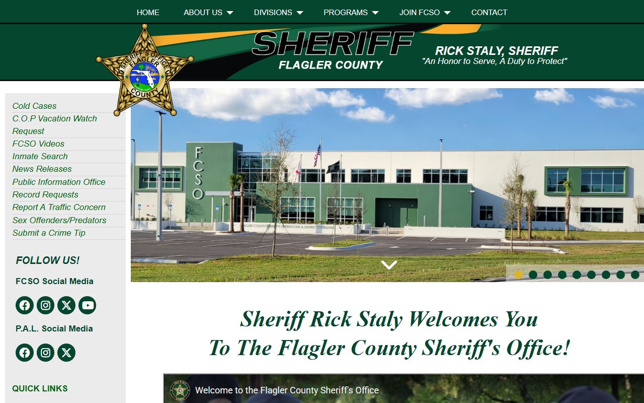 Flagler County Sheriff's Office Inmate Population