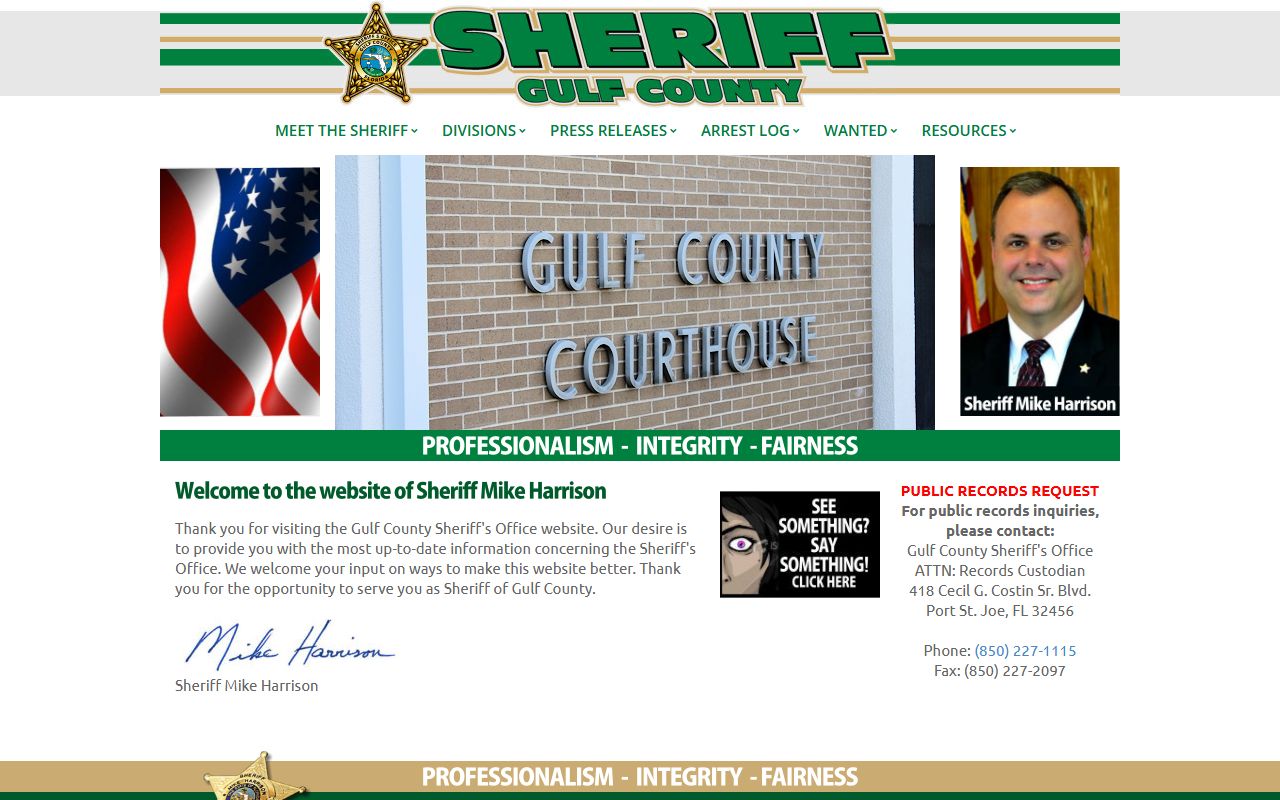 Gulf County Sheriff's Office Inmate Records