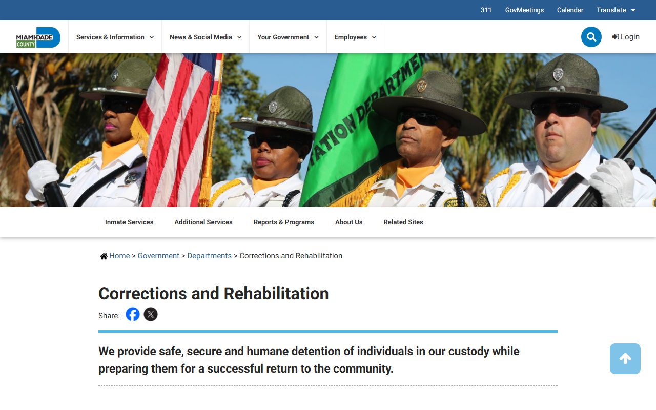 Miami-Dade Corrections homepage